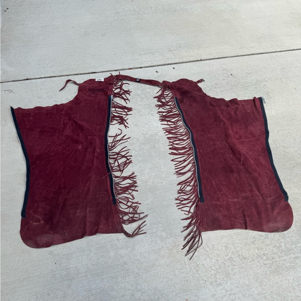 Whitman Maroon / Burgundy Suede Chaps - Adult L/XL